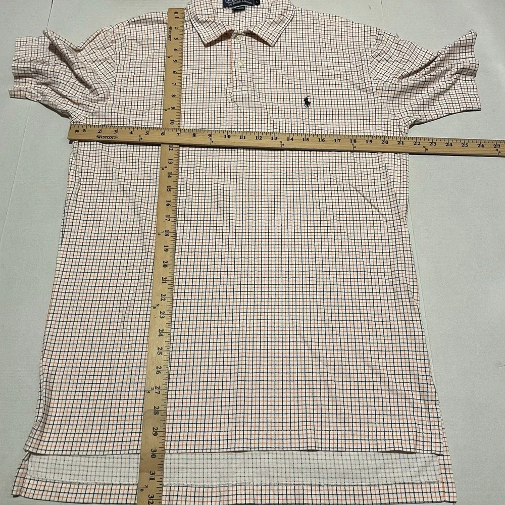 Vintage Y2k Polo Ralph Lauren Polo Shirt Mens Size Large Check Cotton